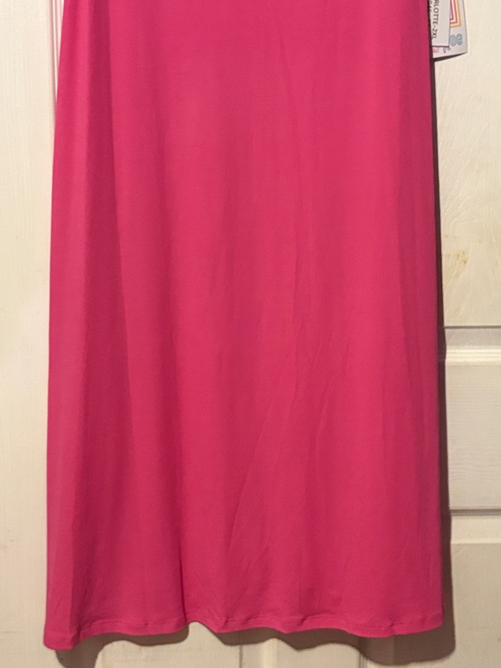 LuLaRoe Charlotte Bright Pink Sleeveless Shift Dress 2X - Picture 2 of 3